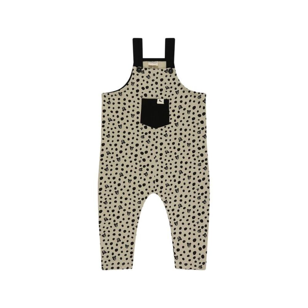 Turtledove London Bear Print Easy Fit Dungaree, Grey